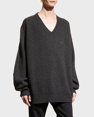 Men's Hybrid Oversized V-Neck Sweater