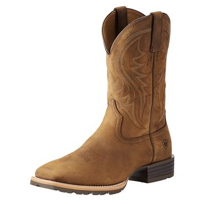 Men's Hybrid Rancher Western Boots in Distressed Brown Leather, Size: 7 D / Medium by Ariat