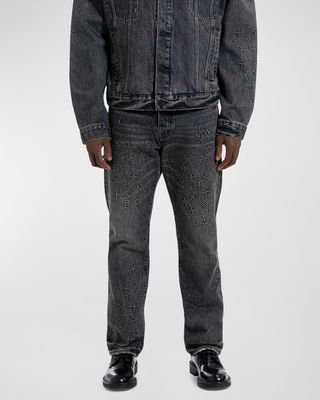 Men's Icon Embossed Relaxed-Fit Jeans