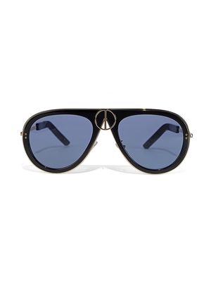 Men's Inez 55MM Pilot Sunglasses - Black - Black