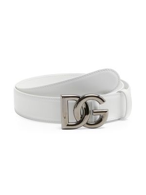 Men's Interlock Logo Buckle Belt - Bianco Ottico - Size 38