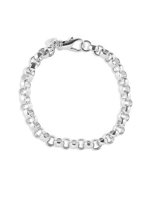 Men's Interlocking Sterling Silver Round Chain Bracelet - Silver - Silver