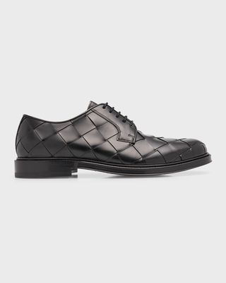 Men's Intrecciato Leather Derby Shoes