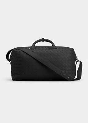 Men's Intrecciato Leather Duffle Bag, M