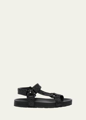 Men's Intreccio Leather Slingback Sandals