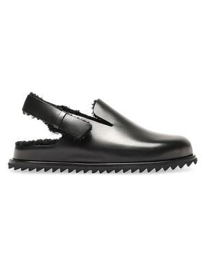 Men's Introspectus/004 Shearling-Lined Leather Sandals - Nero - Size 8