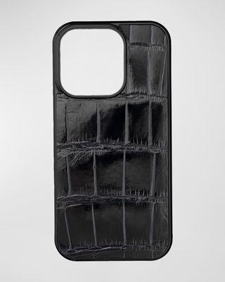 Men's iPhone 15 Pro Leather Alligator Case