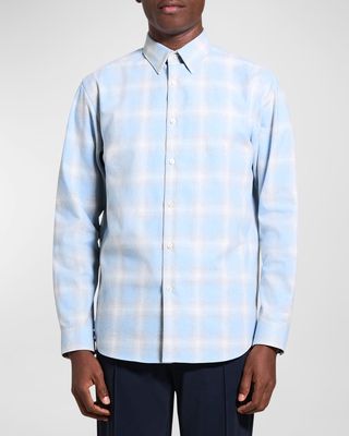 Men's Irving Cotton-Blend Flannel Casual Button-Down Shirt