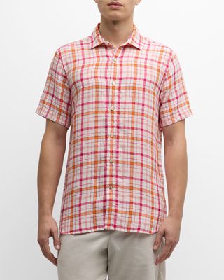 Men's Ischia Plaid Short-Sleeve Shirt