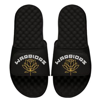Men's ISlide Black Golden State Warriors 2022/23 City Edition Logo Rose Split Slide Sandals