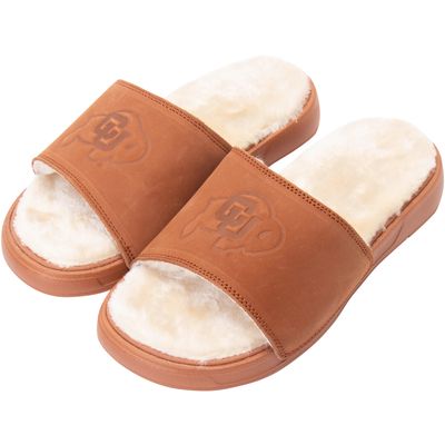 Men's ISlide Brown Colorado Buffaloes Nubuck Fur Slides