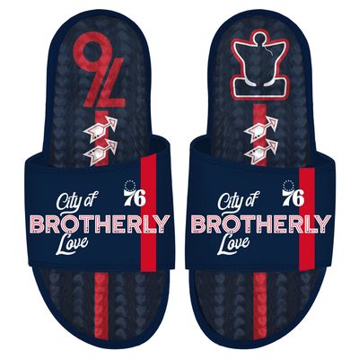 Men's ISlide Navy Philadelphia 76ers 2023/24 City Edition Gel Slide Sandals
