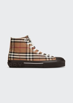 Men's Jack Check Canvas High Top Sneakers