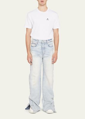 Men's Jacquard Logo Snap-Side Jeans