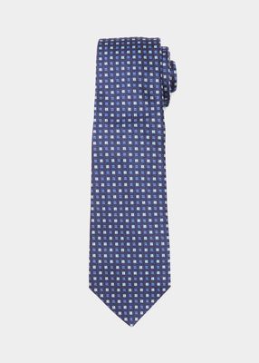 Men's Jacquard Mini Square Silk Tie