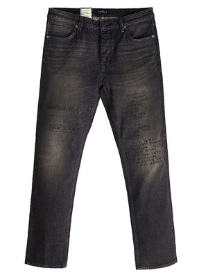 Men's Jean-Michel Basquiat Exclusive Collection Ray Straight Crown Jeans - Organic Black - Size 28 - Organic Black - Size 28