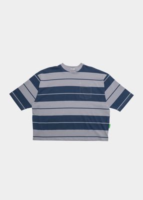 Men's Jersey Block Stripe Boxy T-Shirt