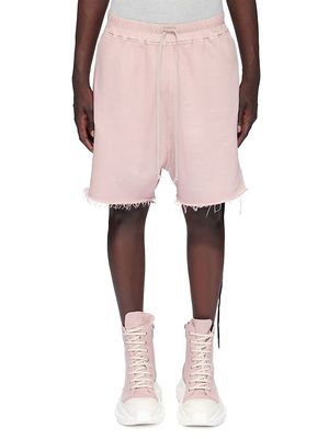 Men's Jersey Cotton Frayed Shorts - Faded Pink - Size Small - Faded Pink - Size Small