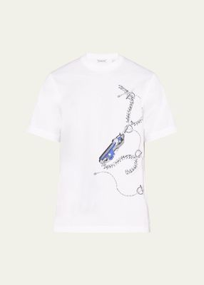 Men's Jersey Horse Chain-Print T-Shirt