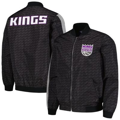Men's JH Design Black Sacramento Kings Full-Zip Bomber Jacket
