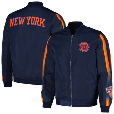 Men's JH Design Navy New York Knicks Full-Zip Bomber Jacket