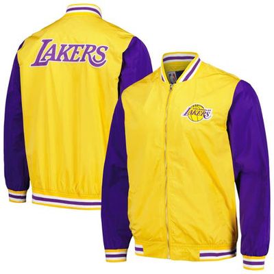 Men's JH Design Yellow Los Angeles Lakers Full-Zip Bomber Jacket