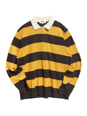 Men's JJ Striped Rugby Shirt - Brown Gold - Size Small
