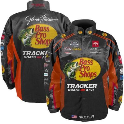 Men's Joe Gibbs Racing Team Collection Black Martin Truex Jr Bass Pro Shops Nylon Uniform Full-Snap Jacket