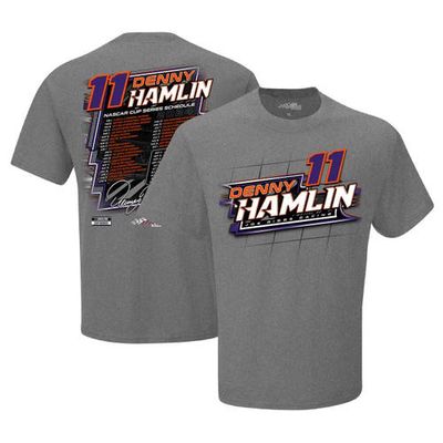 Men's Joe Gibbs Racing Team Collection Gray Denny Hamlin 2024 Schedule T-Shirt
