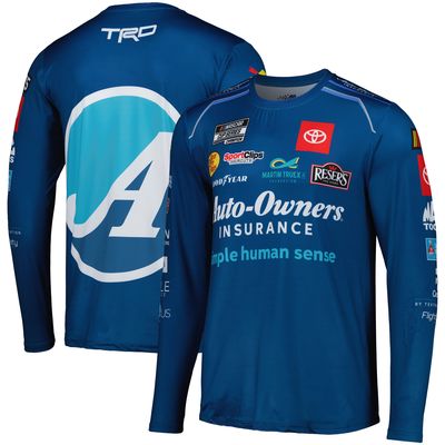 Men's Joe Gibbs Racing Team Collection Royal Martin Truex Jr Auto-Owners Insurance Sublimated Uniform Long Sleeve T-Shirt