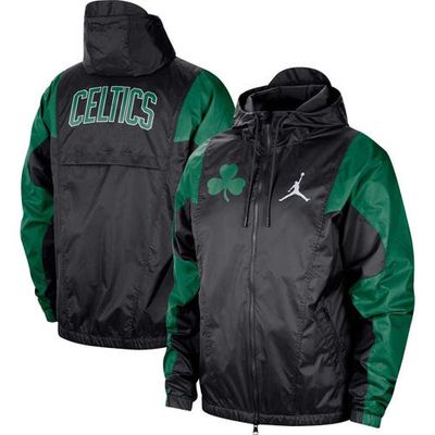 Men's Jordan Brand Black Boston Celtics Authentic Statement Edition Full-Zip Windbreaker