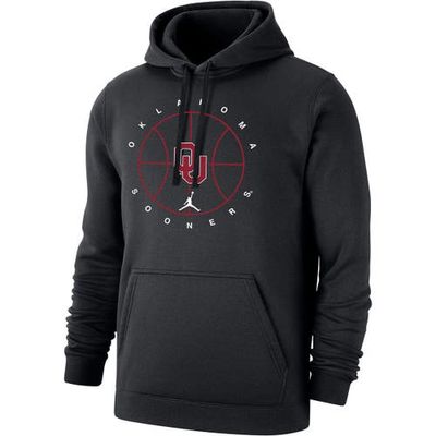 Men's Jordan Brand Black Oklahoma Sooners Basketball Icon Club Fleece Pullover Hoodie