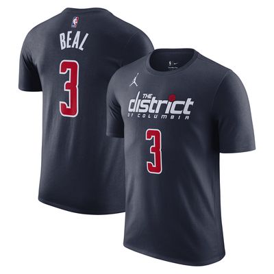 Men's Jordan Brand Bradley Beal Navy Washington Wizards 2022/23 Statement Edition Name & Number T-Shirt