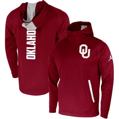 Men's Jordan Brand Crimson Oklahoma Sooners 2-Hit Performance Pullover Hoodie