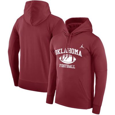 Men's Jordan Brand Crimson Oklahoma Sooners Big & Tall Legend Retro Football Performance Pullover Hoodie