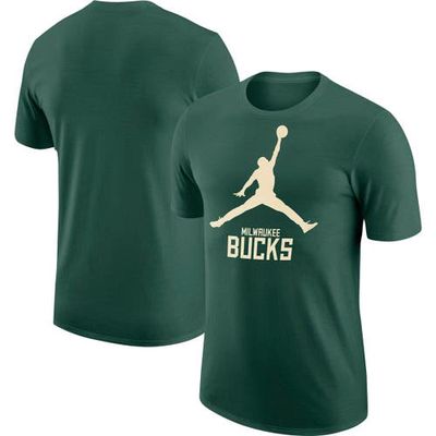 Men's Jordan Brand Hunter Green Milwaukee Bucks Essential T-Shirt