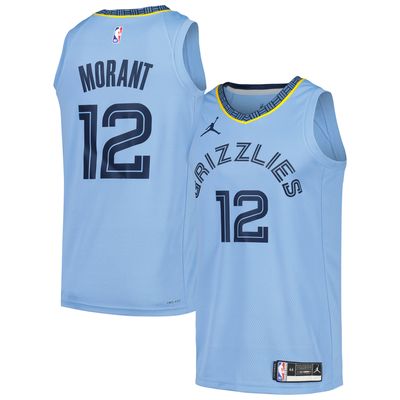 Men's Jordan Brand Ja Morant Light Blue Memphis Grizzlies Swingman Player Jersey - Statement Edition