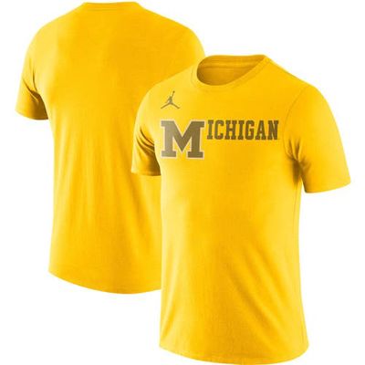 Men's Jordan Brand Maize Michigan Wolverines Basketball Retro 2-Hit T-Shirt