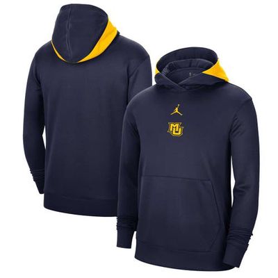 Men's Jordan Brand Navy Marquette Golden Eagles Team Basketball Spotlight Performance Pullover Hoodie