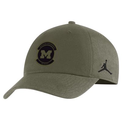 Men's Jordan Brand Olive Michigan Wolverines Military Pack Heritage86 Adjustable Hat