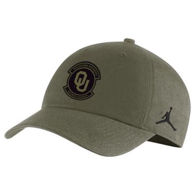 Men's Jordan Brand Olive Oklahoma Sooners Military Pack Heritage86 Adjustable Hat