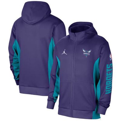 Men's Jordan Brand Purple Charlotte Hornets 2023/24 Authentic Showtime Performance Full-Zip Hoodie