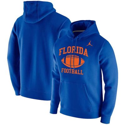 Men's Jordan Brand Royal Florida Gators Retro Football Club Fleece Pullover Hoodie