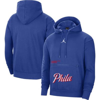 Men's Jordan Brand Royal Philadelphia 76ers Courtside Statement Edition Pullover Hoodie