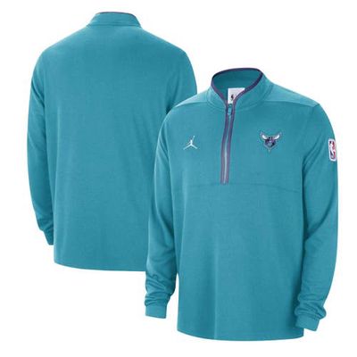 Men's Jordan Brand Teal Charlotte Hornets 2023/24 Authentic Performance Half-Zip Jacket