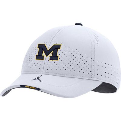 Men's Jordan Brand White Michigan Wolverines 2021 Sideline Legacy91 Performance Adjustable Hat