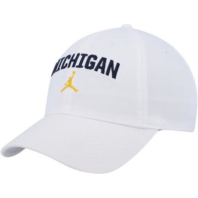 Men's Jordan Brand White Michigan Wolverines Heritage86 Arch Performance Adjustable Hat