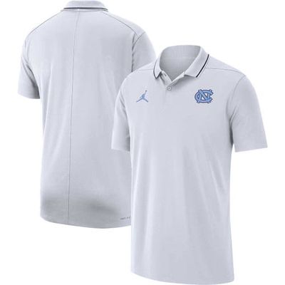 Men's Jordan Brand White North Carolina Tar Heels 2023 Coaches Performance Polo