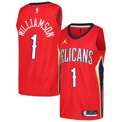 Men's Jordan Brand Zion Williamson Red New Orleans Pelicans Swingman Player Jersey - Statement Edition