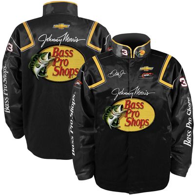 Men's JR Motorsports Official Team Apparel Black Dale Earnhardt Jr. Bass Pro Shops Twill Driver Uniform Full-Snap Jacket